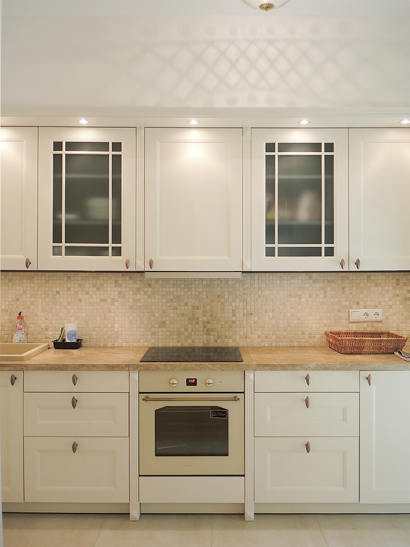 Classic kitchen with wooden facades